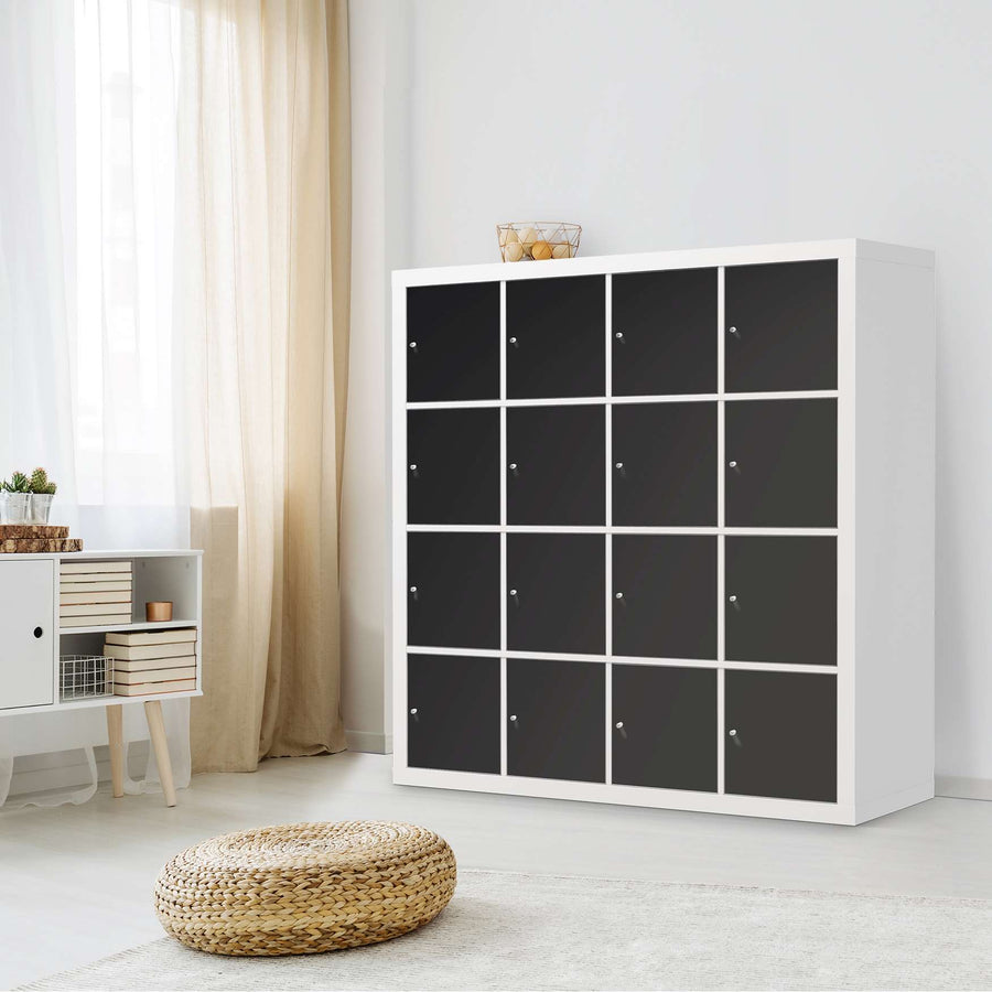 Möbelfolie Schwarz - IKEA Kallax Regal 16 Türen - Wohnzimmer