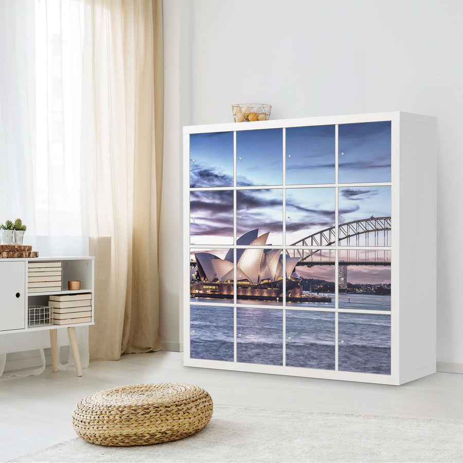 Möbelfolie Sydney - IKEA Kallax Regal 16 Türen - Wohnzimmer