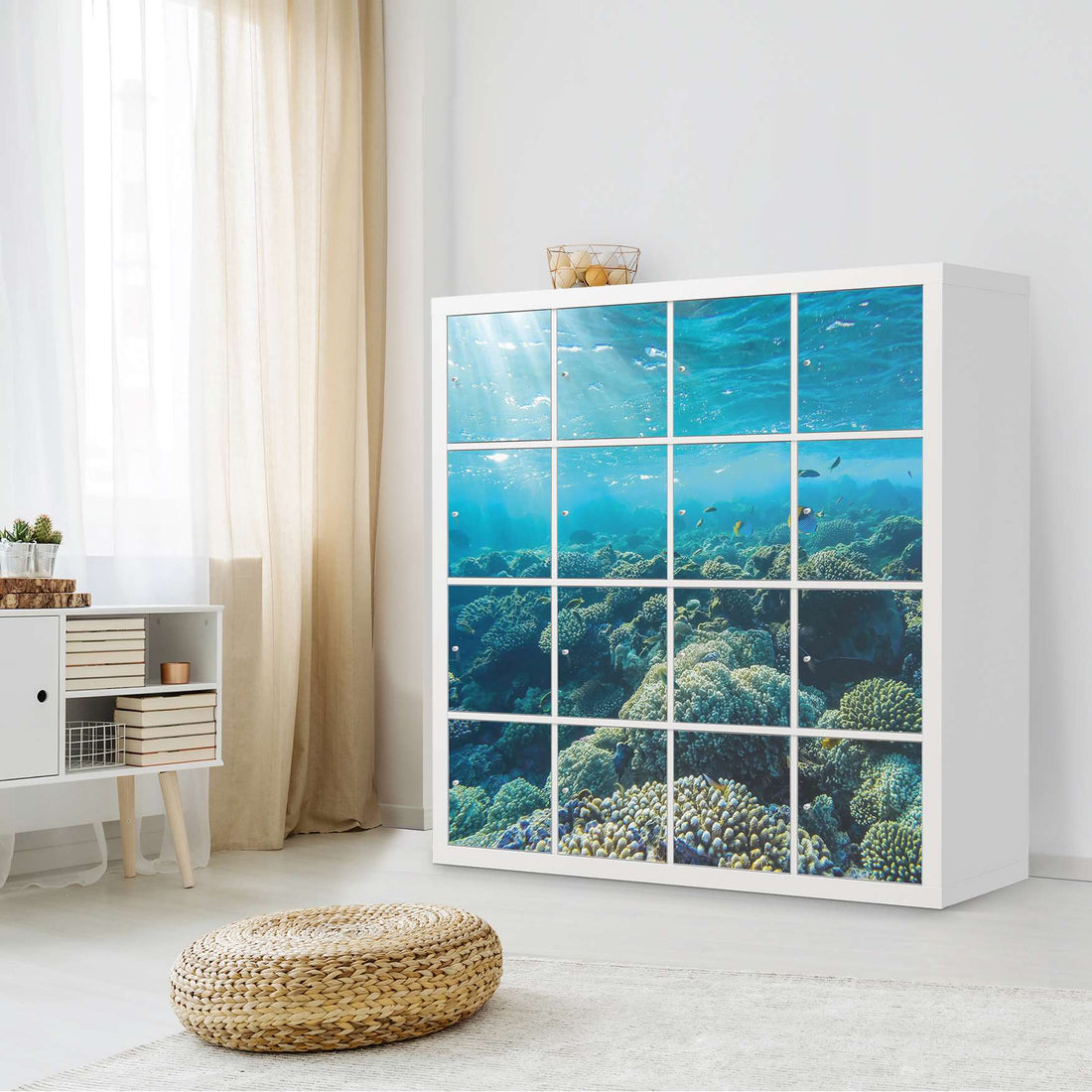 Möbelfolie Underwater World - IKEA Kallax Regal 16 Türen - Wohnzimmer