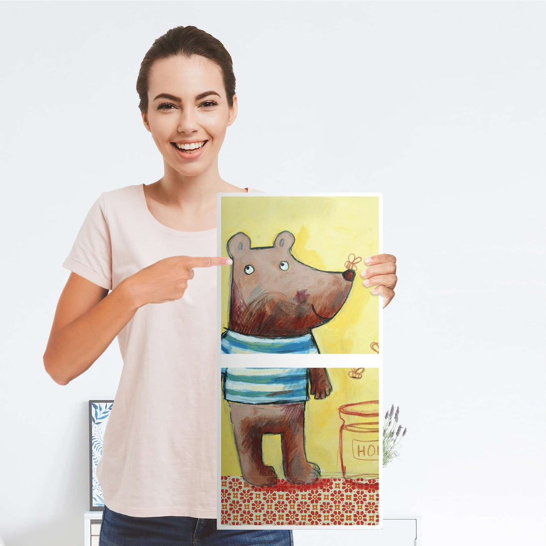 Möbelfolie Bär - IKEA Kallax Regal 2 Türen Hoch - Folie