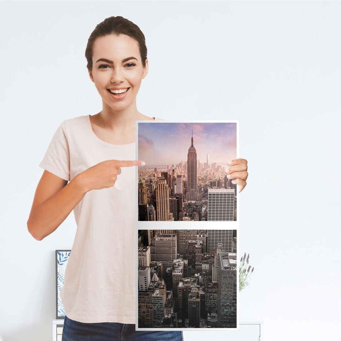 Möbelfolie Big Apple - IKEA Kallax Regal 2 Türen Hoch - Folie