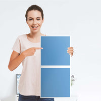 Möbelfolie Blau Light - IKEA Kallax Regal 2 Türen Hoch - Folie
