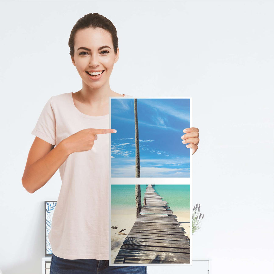 Möbelfolie Blue Water - IKEA Kallax Regal 2 Türen Hoch - Folie