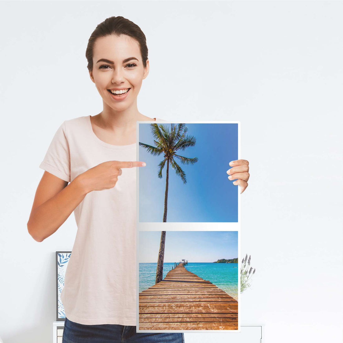 Möbelfolie Caribbean - IKEA Kallax Regal 2 Türen Hoch - Folie