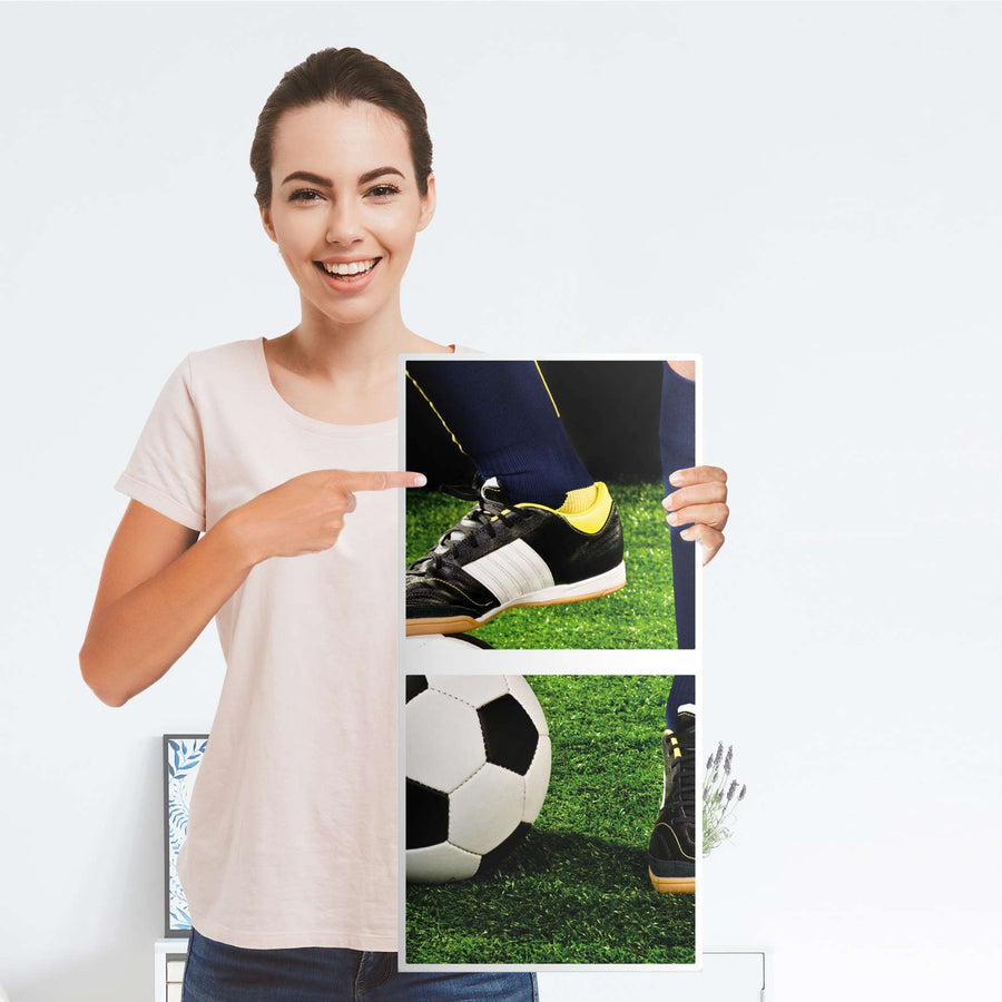 Möbelfolie Fussballstar - IKEA Kallax Regal 2 Türen Hoch - Folie