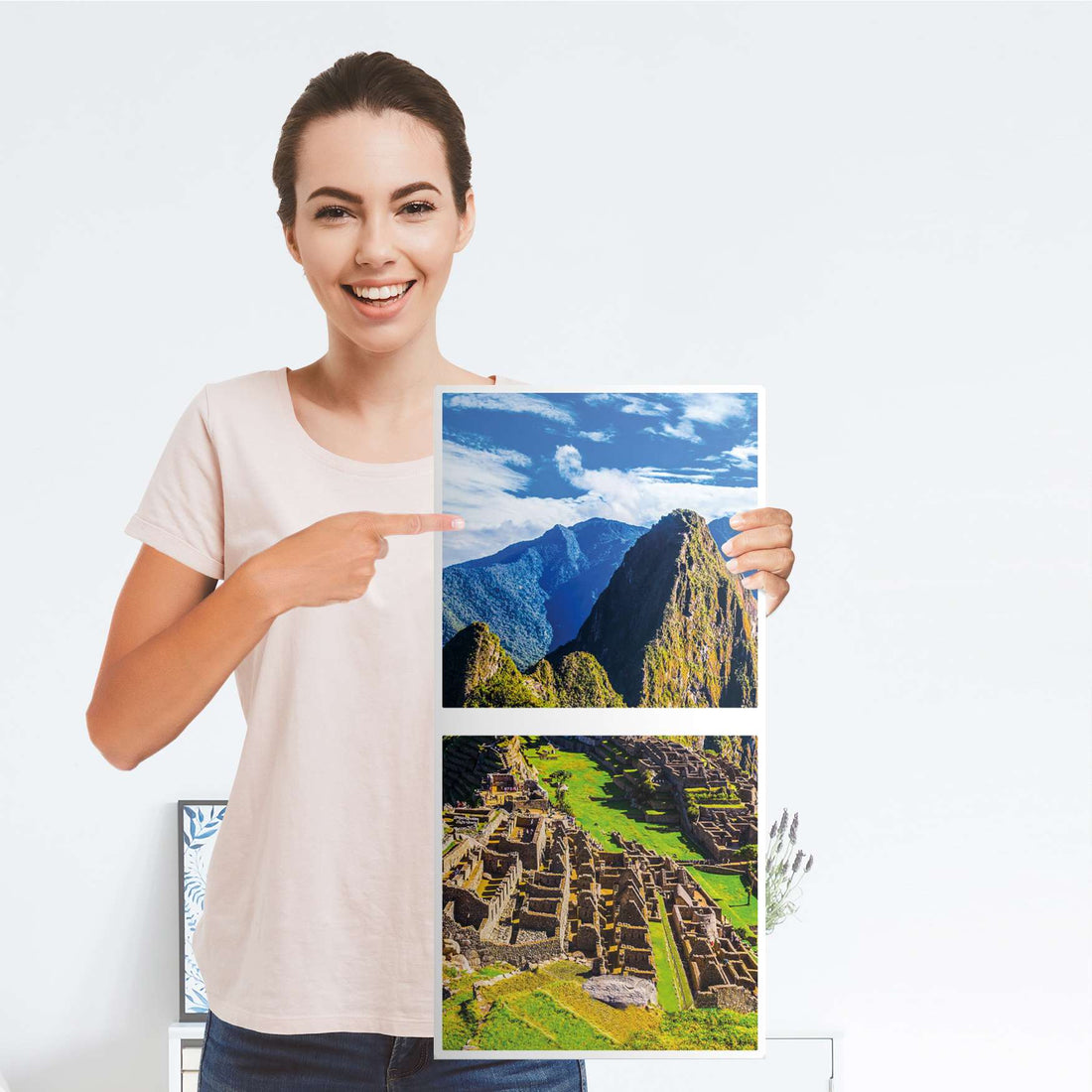 Möbelfolie Machu Picchu - IKEA Kallax Regal 2 Türen Hoch - Folie