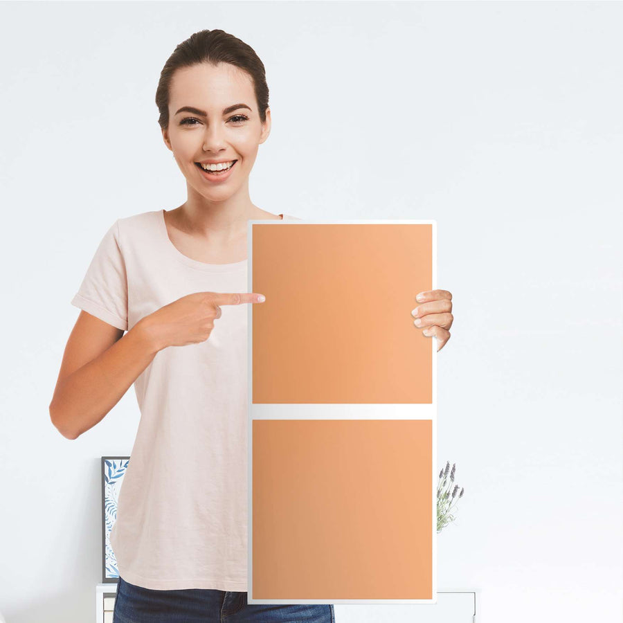 Möbelfolie Orange Light - IKEA Kallax Regal 2 Türen Hoch - Folie