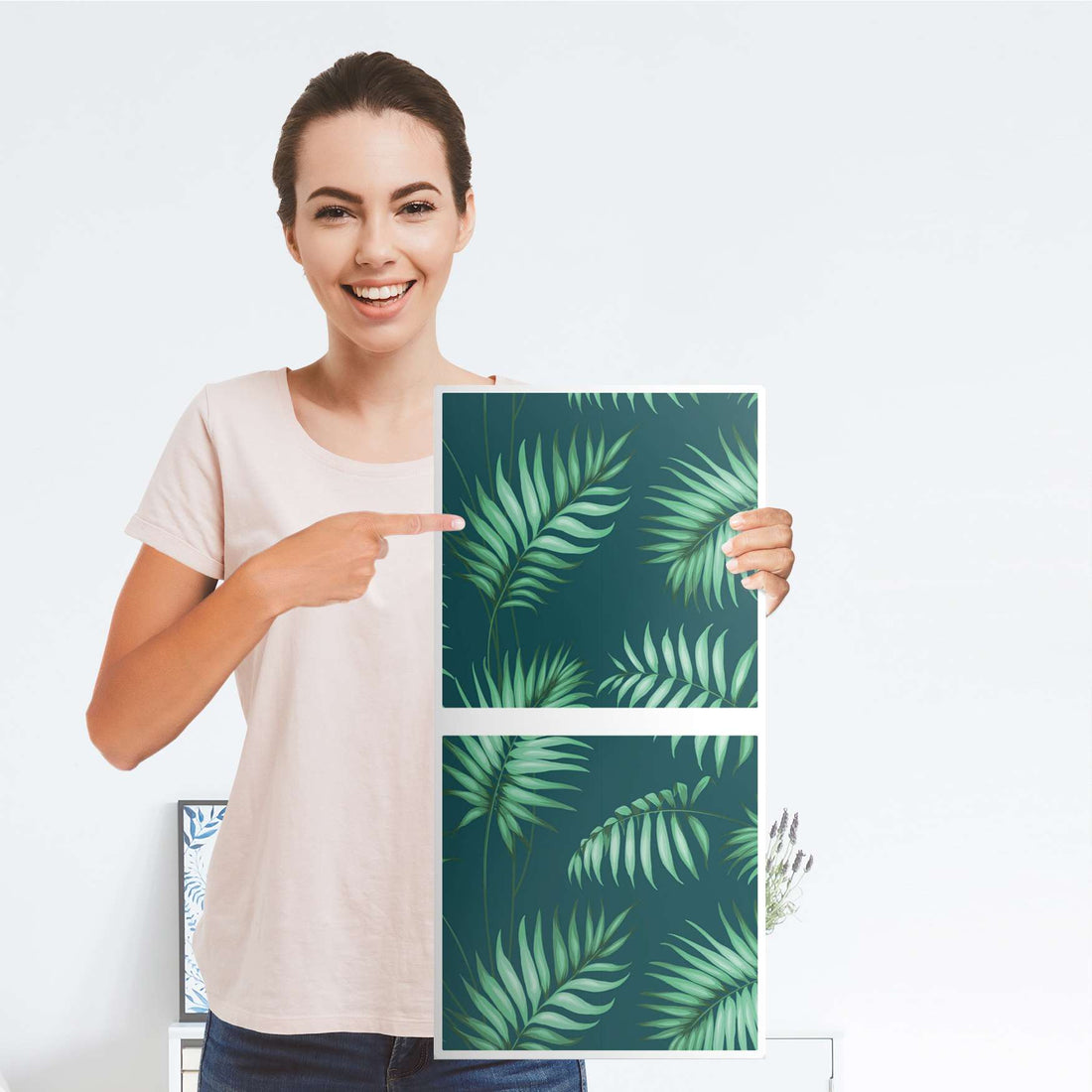 Möbelfolie Palmel No.5 - IKEA Kallax Regal 2 Türen Hoch - Folie