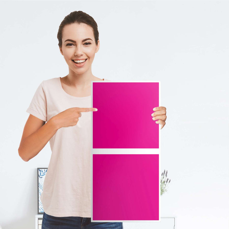 Möbelfolie Pink Dark - IKEA Kallax Regal 2 Türen Hoch - Folie