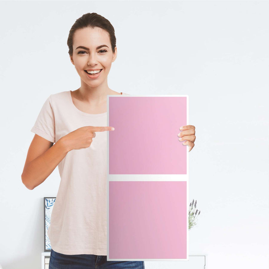 Möbelfolie Pink Light - IKEA Kallax Regal 2 Türen Hoch - Folie