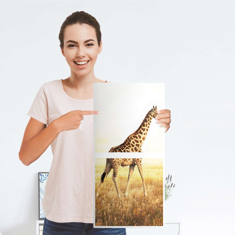 Möbelfolie Savanna Giraffe - IKEA Kallax Regal 2 Türen Hoch - Folie