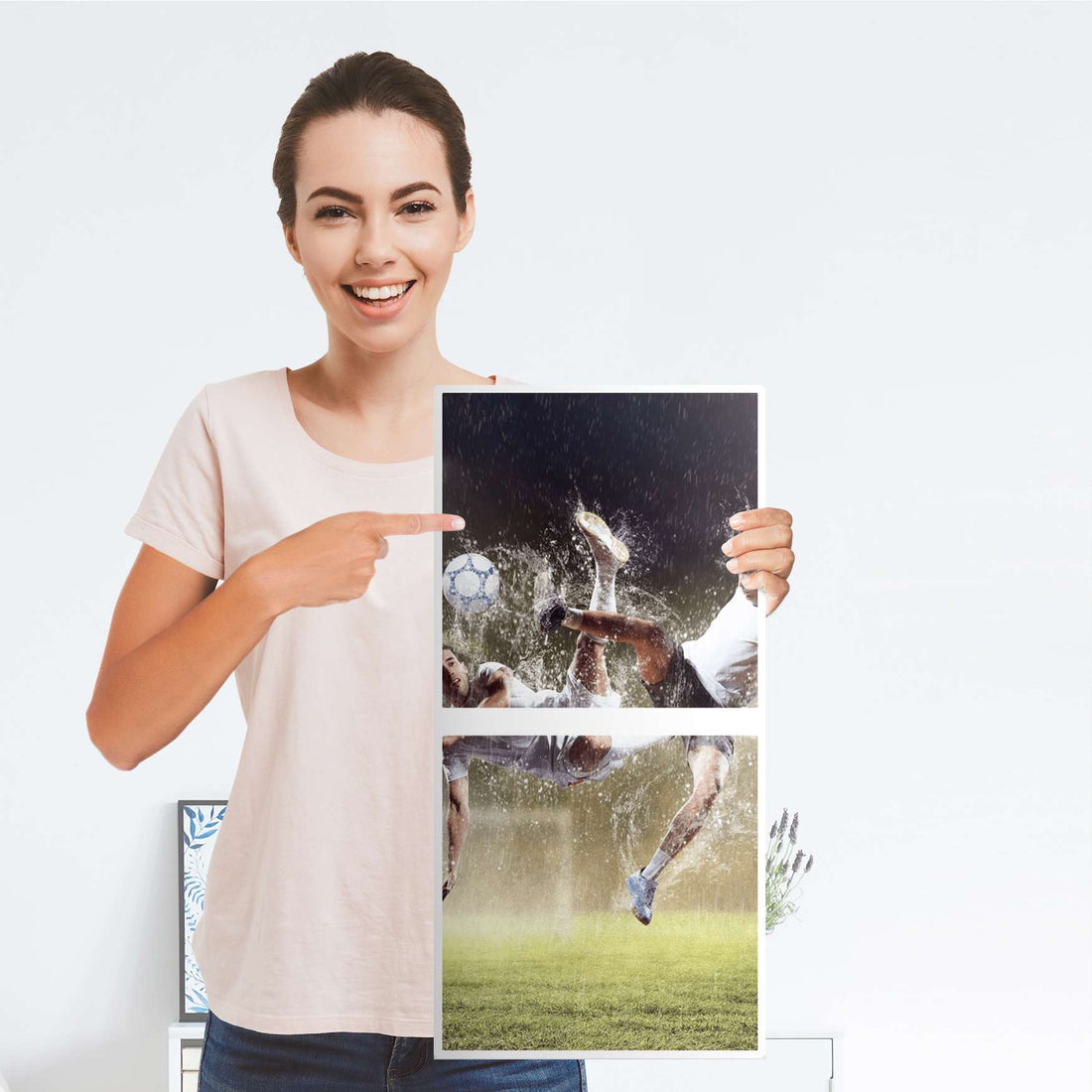 Möbelfolie Soccer - IKEA Kallax Regal 2 Türen Hoch - Folie
