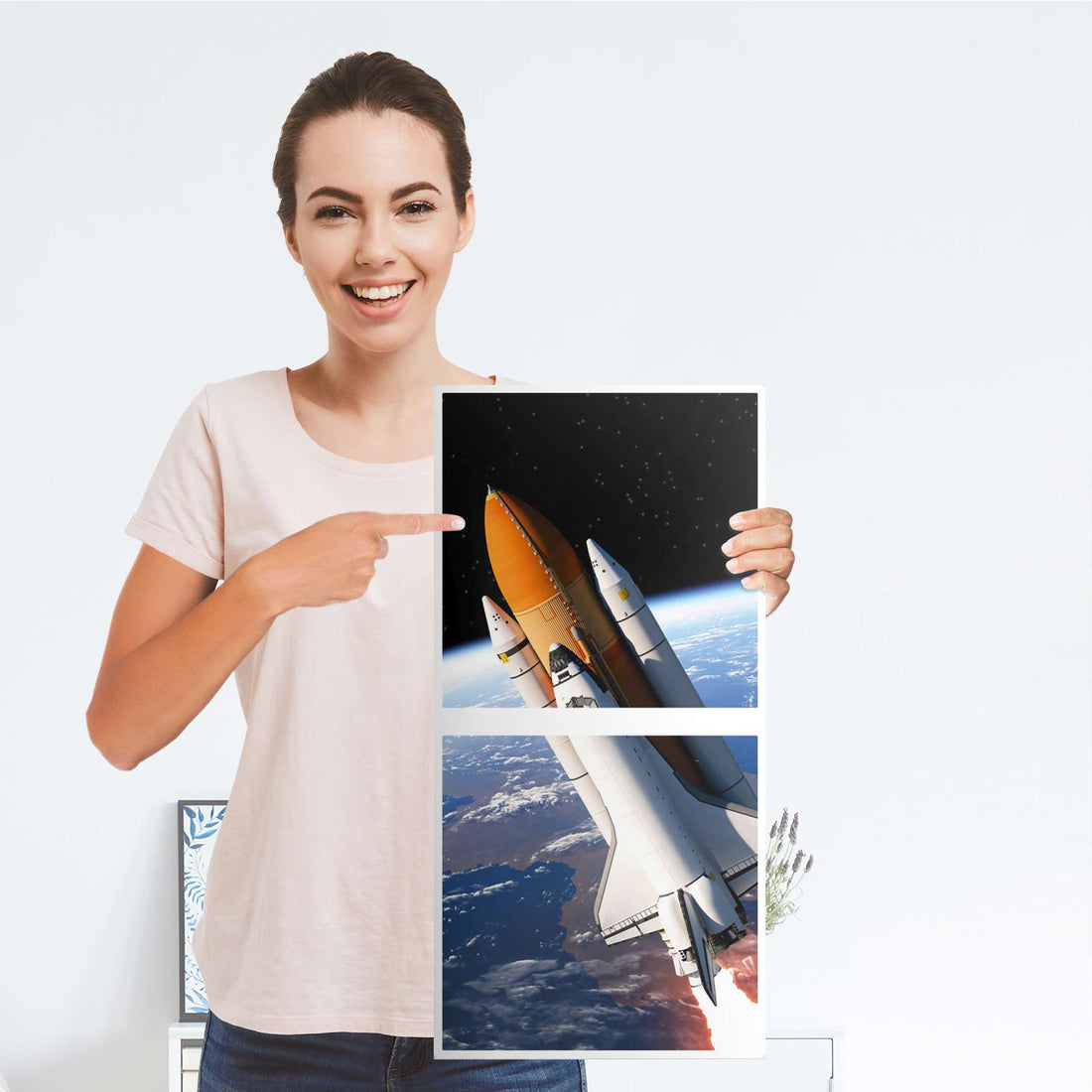 Möbelfolie Space Traveller - IKEA Kallax Regal 2 Türen Hoch - Folie