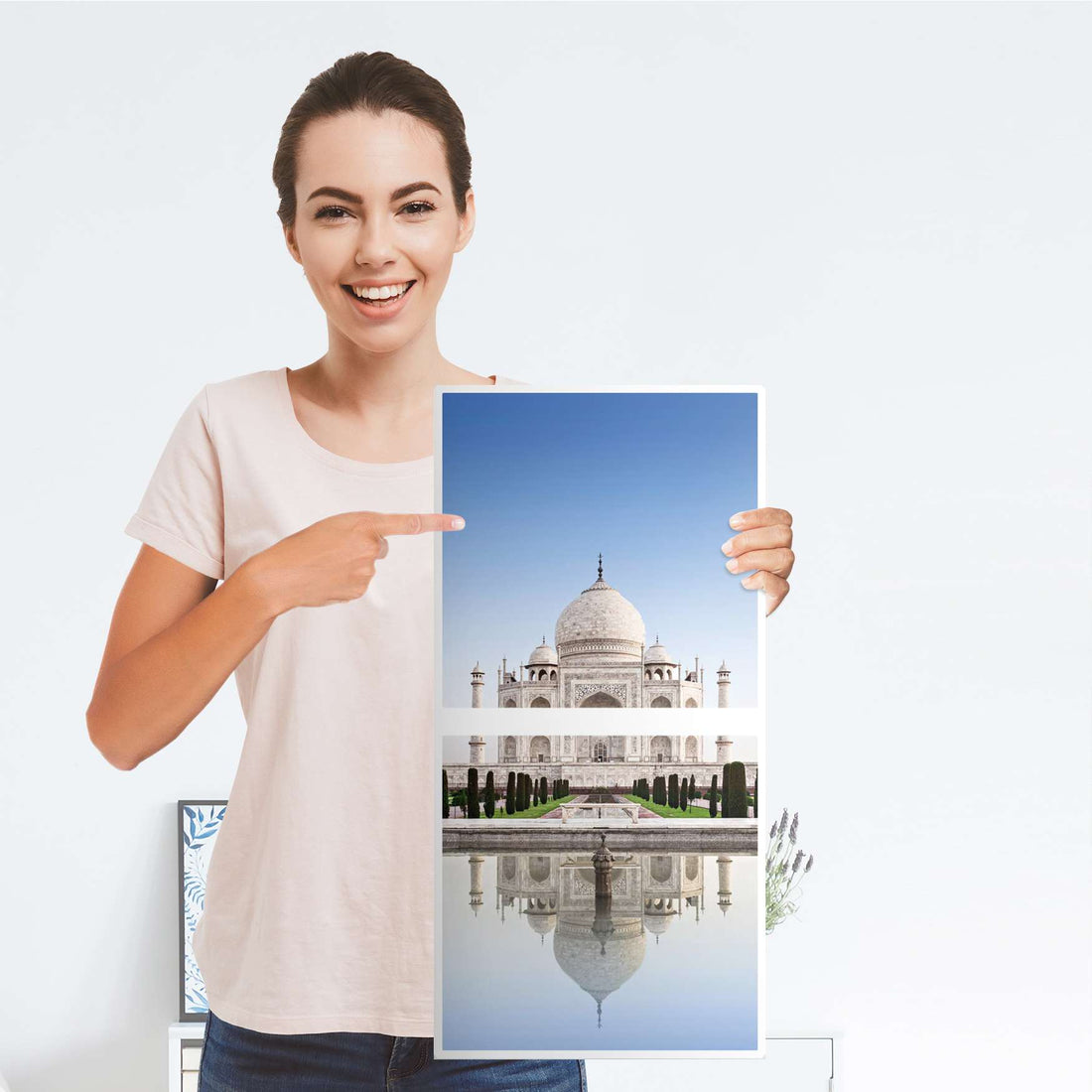 Möbelfolie Taj Mahal - IKEA Kallax Regal 2 Türen Hoch - Folie