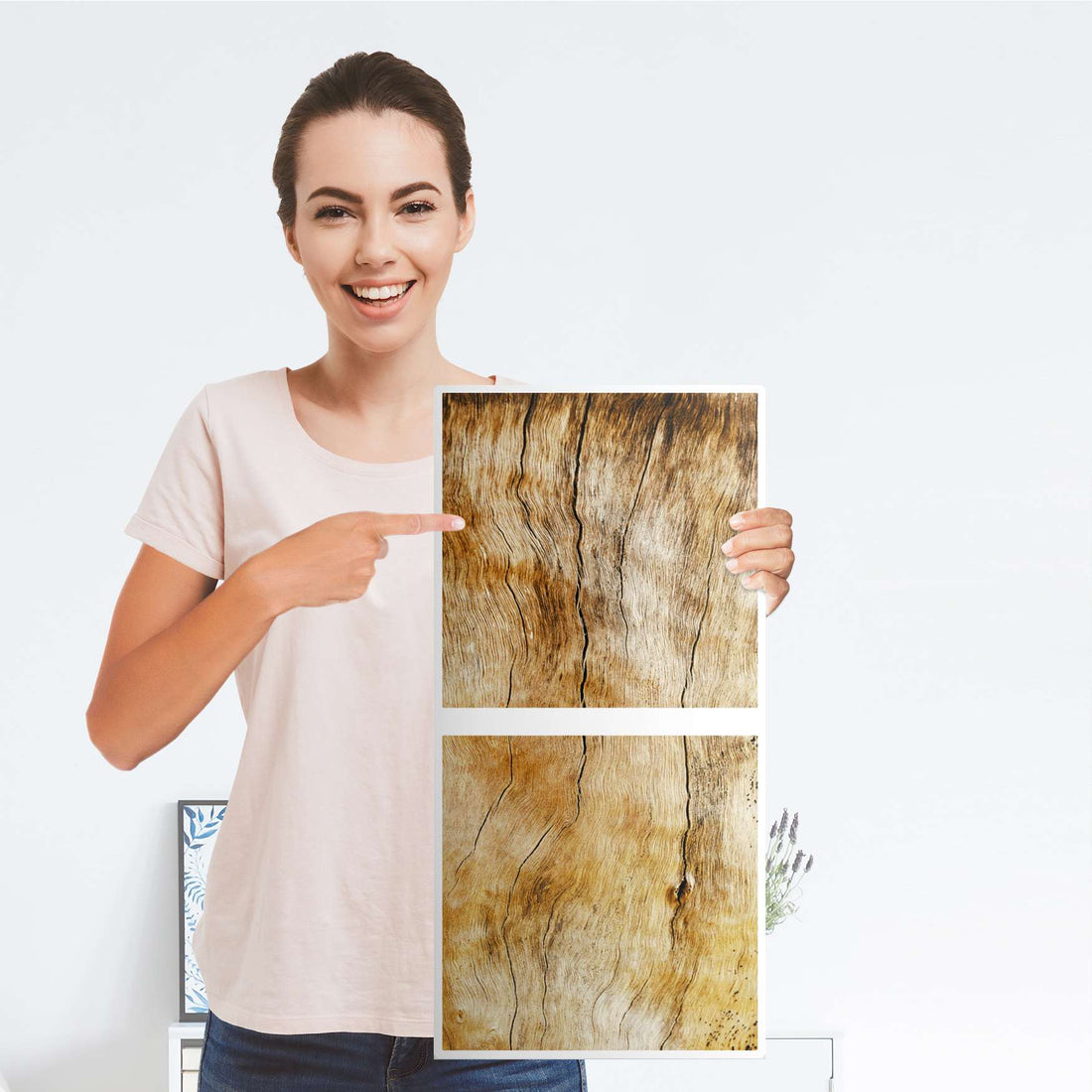 Möbelfolie Unterholz - IKEA Kallax Regal 2 Türen Hoch - Folie