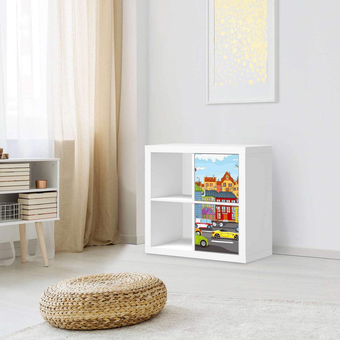 Möbelfolie City Life - IKEA Kallax Regal 2 Türen Hoch - Kinderzimmer