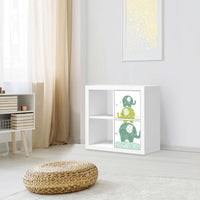 Möbelfolie Elephants - IKEA Kallax Regal 2 Türen Hoch - Kinderzimmer