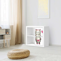 Möbelfolie Nilpferd mit Herz - IKEA Kallax Regal 2 Türen Hoch - Kinderzimmer