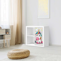 Möbelfolie Rainbow das Einhorn - IKEA Kallax Regal 2 Türen Hoch - Kinderzimmer