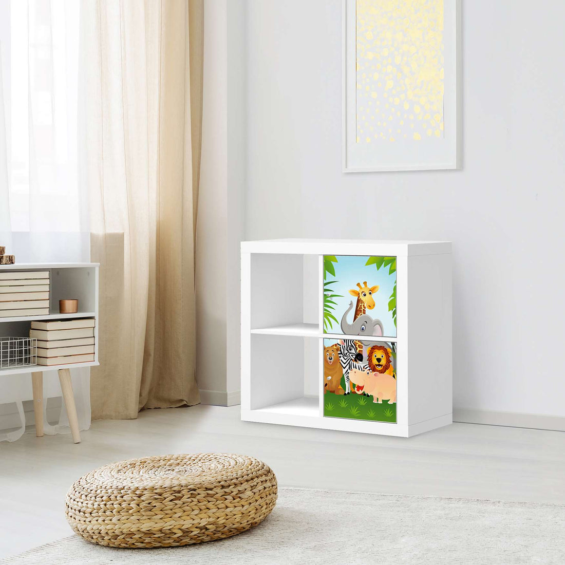 Möbelfolie Wild Animals - IKEA Kallax Regal 2 Türen Hoch - Kinderzimmer