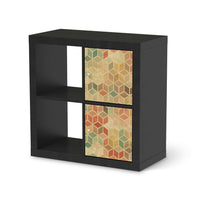 Möbelfolie 3D Retro - IKEA Kallax Regal 2 Türen Hoch - schwarz