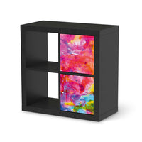 Möbelfolie Abstract Watercolor - IKEA Kallax Regal 2 Türen Hoch - schwarz