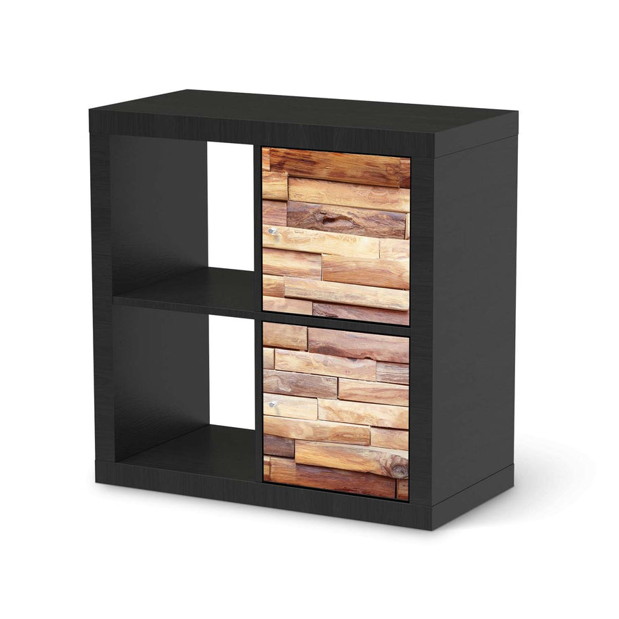 Möbelfolie Artwood - IKEA Kallax Regal 2 Türen Hoch - schwarz