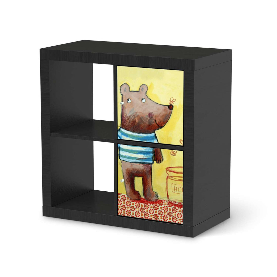 Möbelfolie Bär - IKEA Kallax Regal 2 Türen Hoch - schwarz