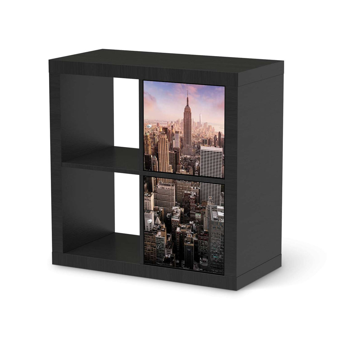 Möbelfolie Big Apple - IKEA Kallax Regal 2 Türen Hoch - schwarz