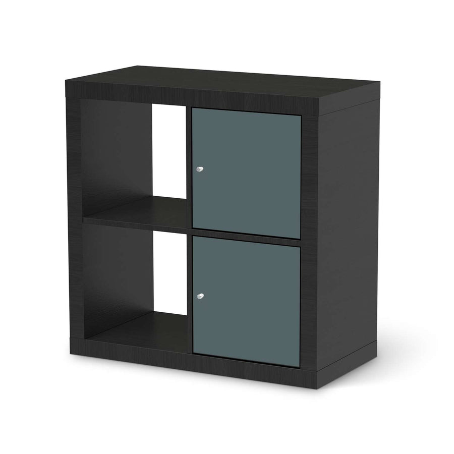 Möbelfolie Blaugrau Light - IKEA Kallax Regal 2 Türen Hoch - schwarz