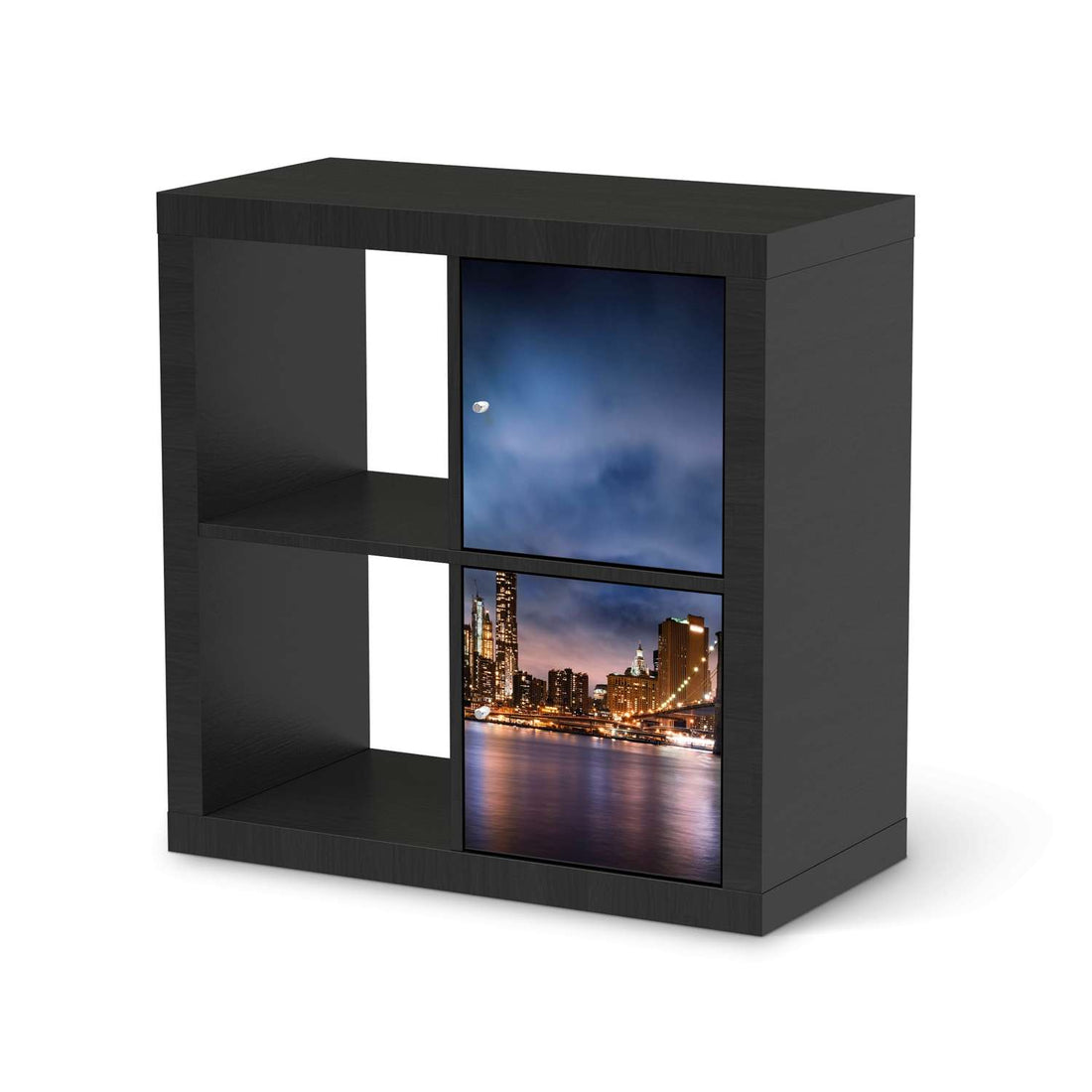 Möbelfolie Brooklyn Bridge - IKEA Kallax Regal 2 Türen Hoch - schwarz