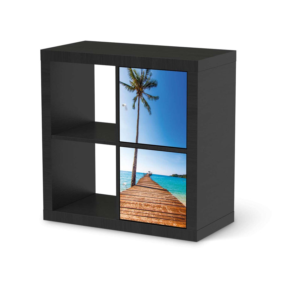 Möbelfolie Caribbean - IKEA Kallax Regal 2 Türen Hoch - schwarz