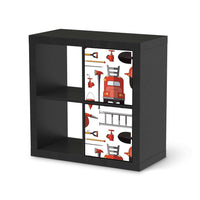 Möbelfolie Firefighter - IKEA Kallax Regal 2 Türen Hoch - schwarz