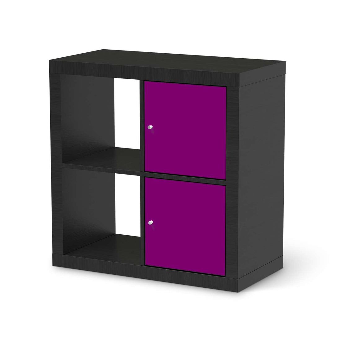 Möbelfolie Flieder Dark - IKEA Kallax Regal 2 Türen Hoch - schwarz