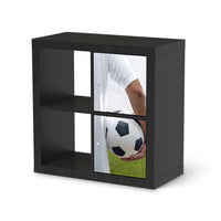 Möbelfolie Footballmania - IKEA Kallax Regal 2 Türen Hoch - schwarz