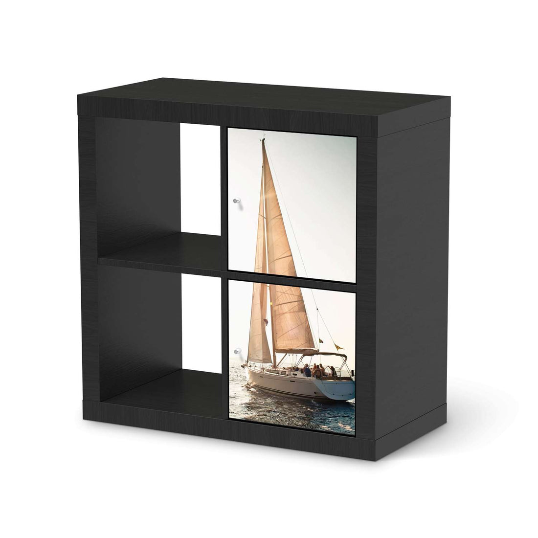 Möbelfolie Freedom - IKEA Kallax Regal 2 Türen Hoch - schwarz