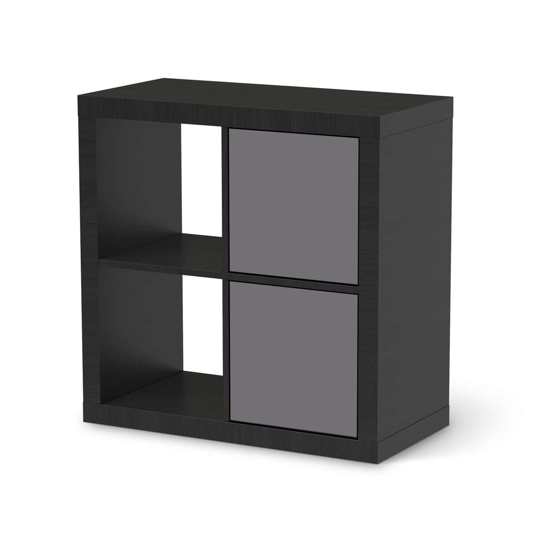 Möbelfolie Grau Light - IKEA Kallax Regal 2 Türen Hoch - schwarz
