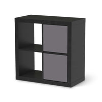 Möbelfolie Grau Light - IKEA Kallax Regal 2 Türen Hoch - schwarz