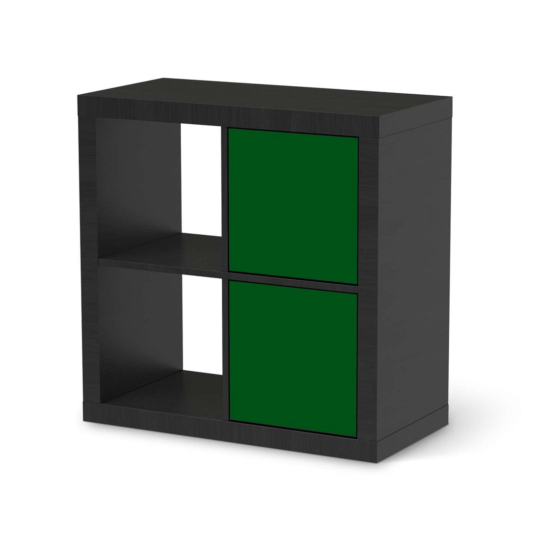 Möbelfolie Grün Dark - IKEA Kallax Regal 2 Türen Hoch - schwarz