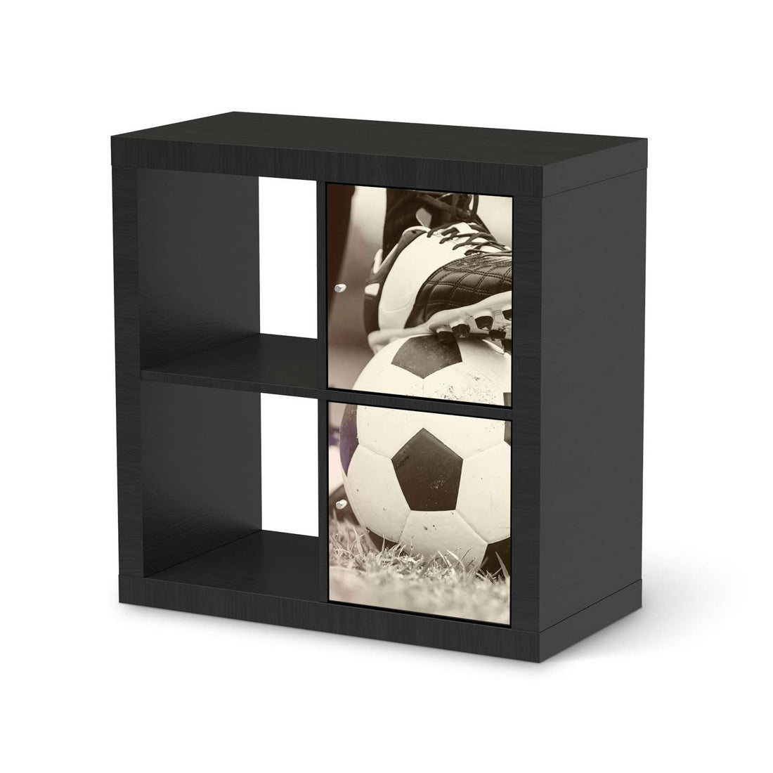 Möbelfolie Kick it - IKEA Kallax Regal 2 Türen Hoch - schwarz