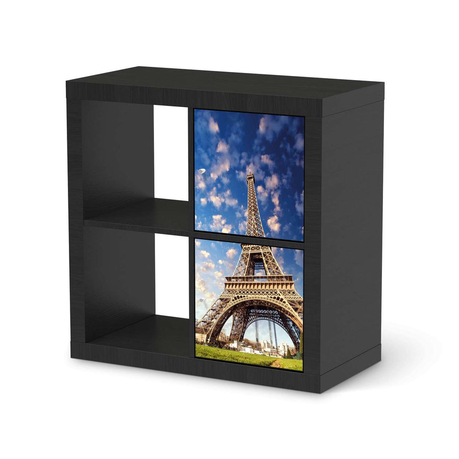 Möbelfolie La Tour Eiffel - IKEA Kallax Regal 2 Türen Hoch - schwarz