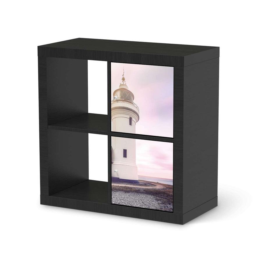 Möbelfolie Lighthouse - IKEA Kallax Regal 2 Türen Hoch - schwarz