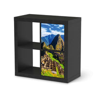 Möbelfolie Machu Picchu - IKEA Kallax Regal 2 Türen Hoch - schwarz