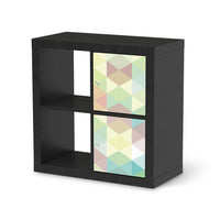Möbelfolie Melitta Pastell Geometrie - IKEA Kallax Regal 2 Türen Hoch - schwarz