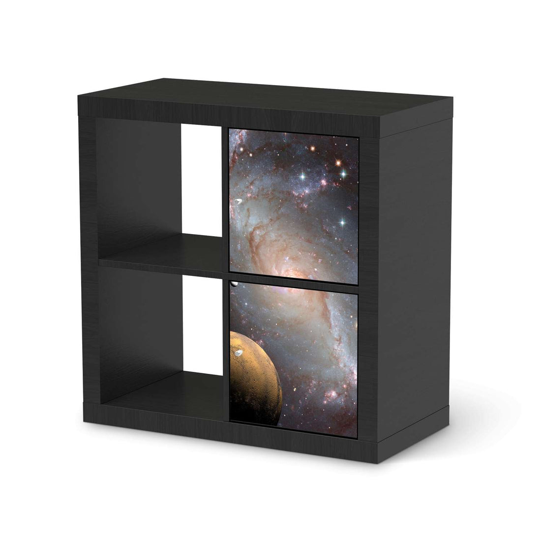 Möbelfolie Milky Way - IKEA Kallax Regal 2 Türen Hoch - schwarz