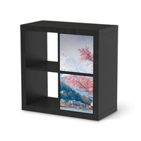Möbelfolie Mount Fuji - IKEA Kallax Regal 2 Türen Hoch - schwarz