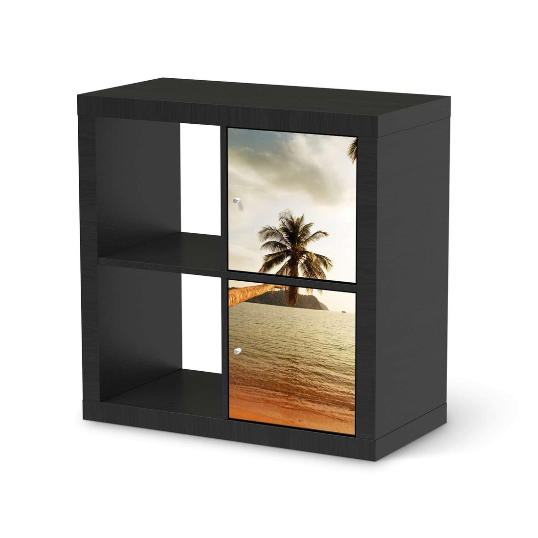 Möbelfolie Paradise - IKEA Kallax Regal 2 Türen Hoch - schwarz