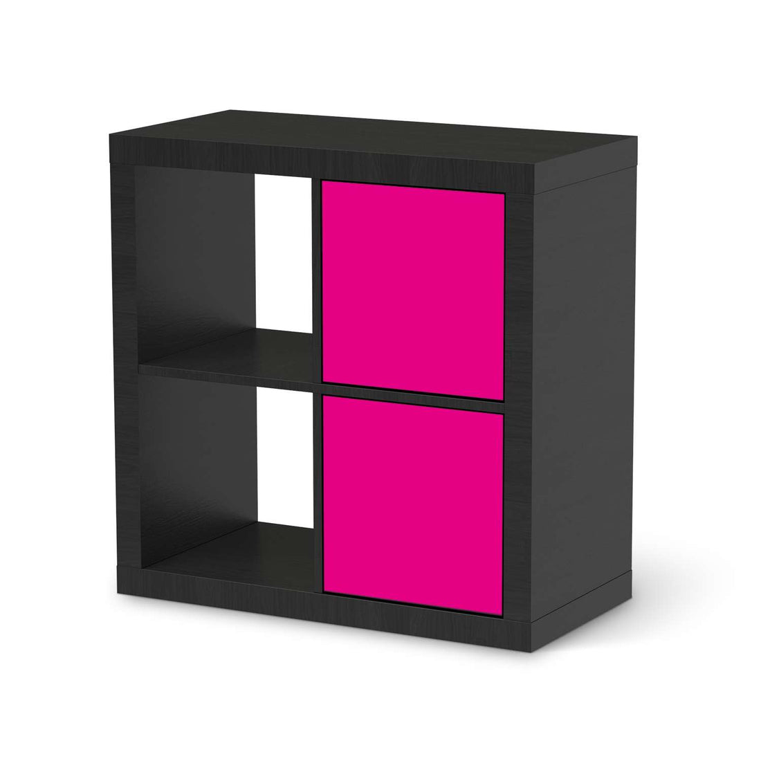 Möbelfolie Pink Dark - IKEA Kallax Regal 2 Türen Hoch - schwarz