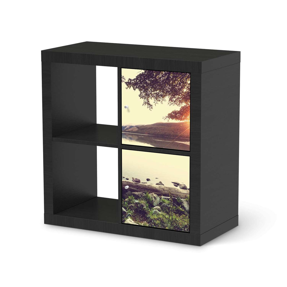 Möbelfolie Seaside Dreams - IKEA Kallax Regal 2 Türen Hoch - schwarz