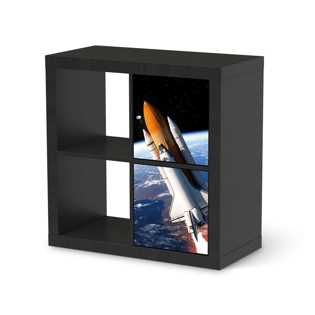 Möbelfolie Space Traveller - IKEA Kallax Regal 2 Türen Hoch - schwarz